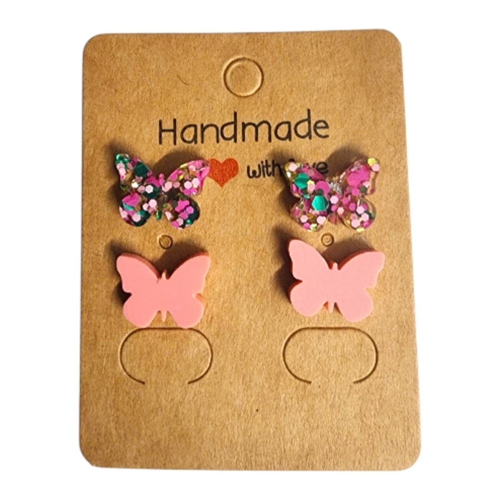 Starglitz Flutter Duo Acrylic Stud Earrings - 2 Pair